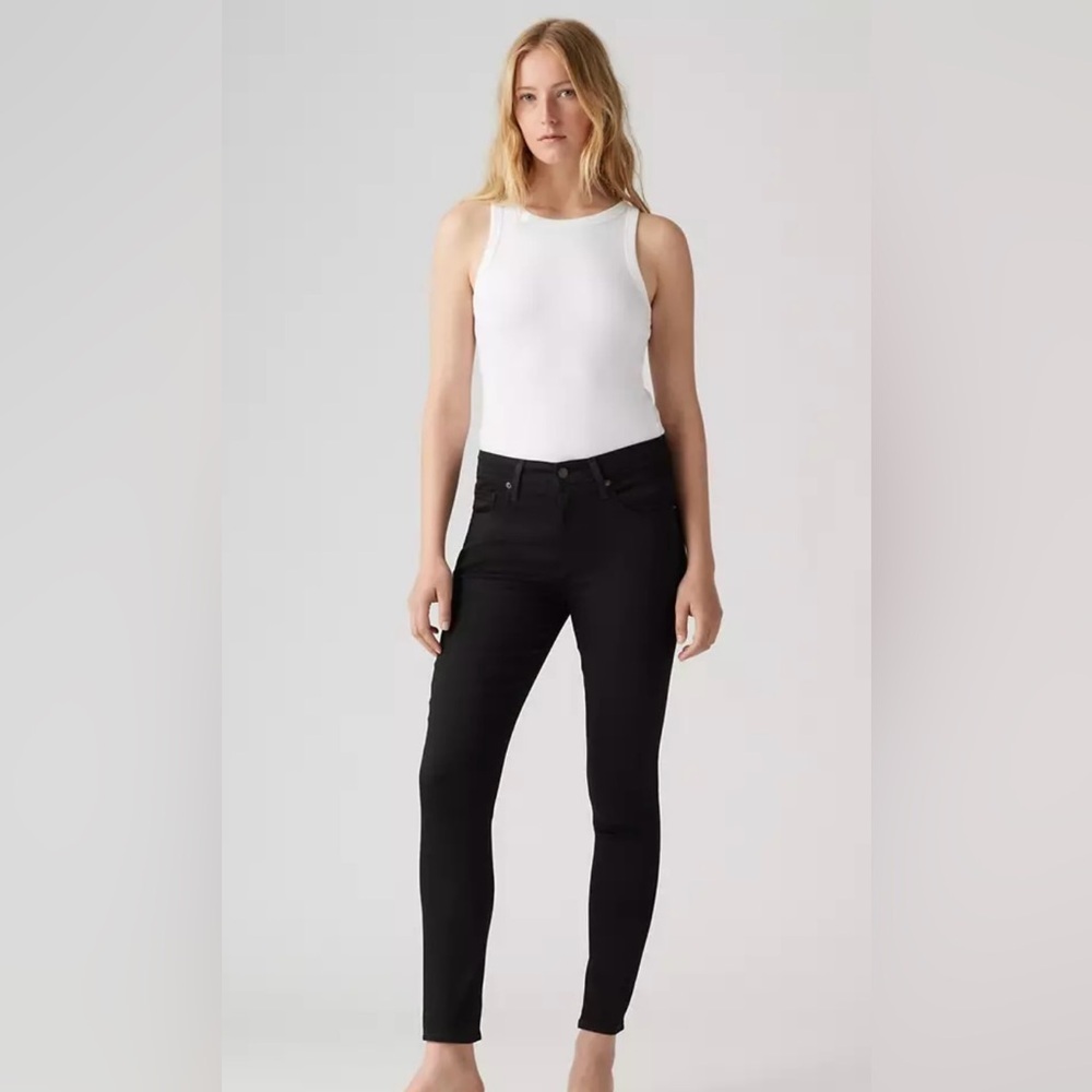 Levi’s Women’s 721 High Rise Black Skinny Jeans Stretch Denim Sz 26